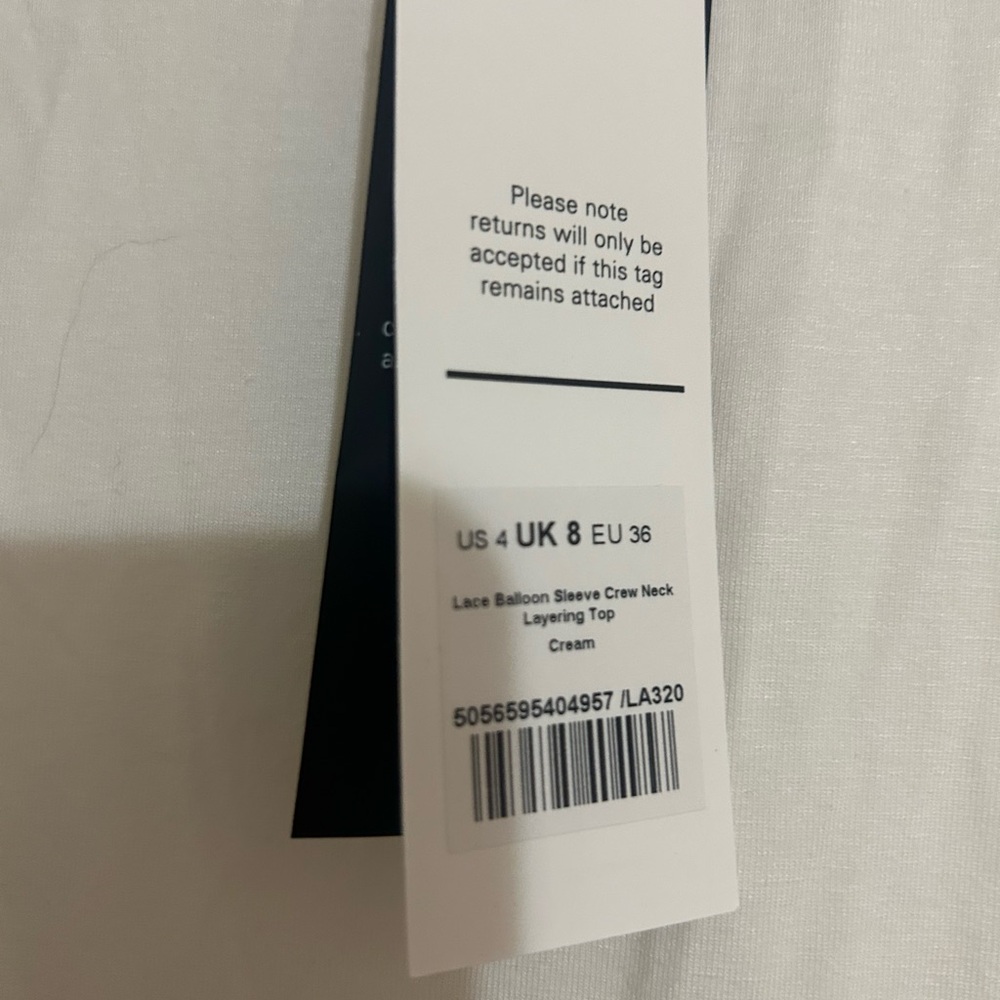 ME+EM Cream Ruffled Ribbed Long Sleeve Blouse - Picture 7 of 8